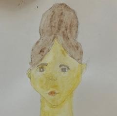 Gemaltes Bild einer Frau.